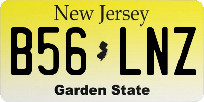 NJ license plate B56LNZ