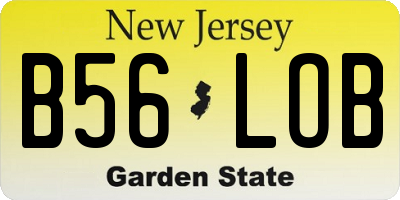 NJ license plate B56LOB