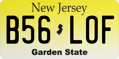 NJ license plate B56LOF