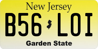 NJ license plate B56LOI