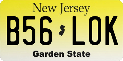 NJ license plate B56LOK