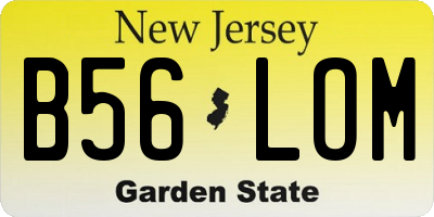 NJ license plate B56LOM