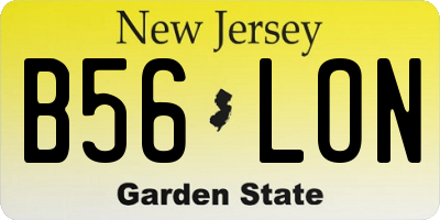 NJ license plate B56LON
