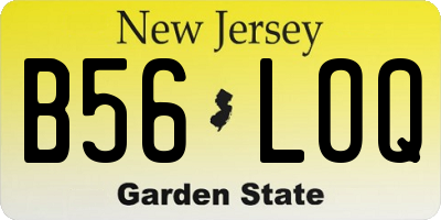 NJ license plate B56LOQ