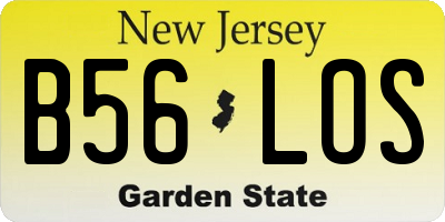 NJ license plate B56LOS