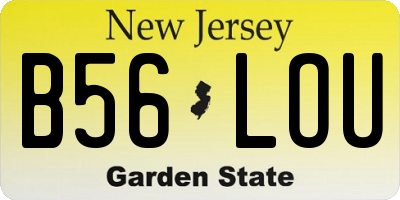 NJ license plate B56LOU