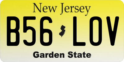 NJ license plate B56LOV