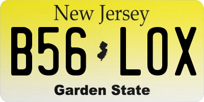 NJ license plate B56LOX