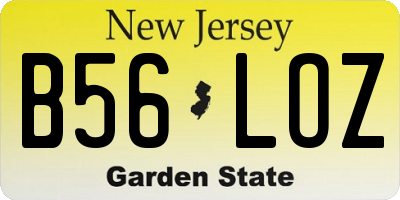 NJ license plate B56LOZ