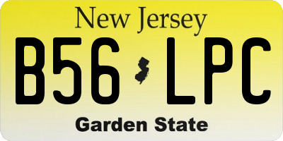 NJ license plate B56LPC