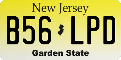NJ license plate B56LPD