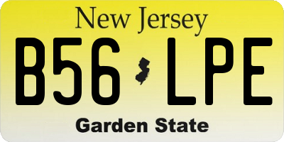 NJ license plate B56LPE