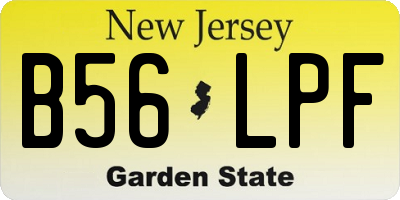 NJ license plate B56LPF
