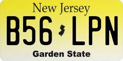 NJ license plate B56LPN