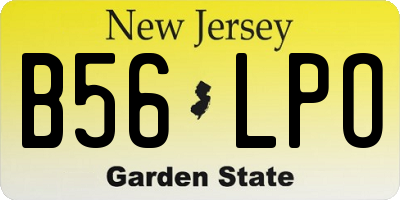 NJ license plate B56LPO