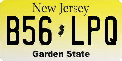 NJ license plate B56LPQ