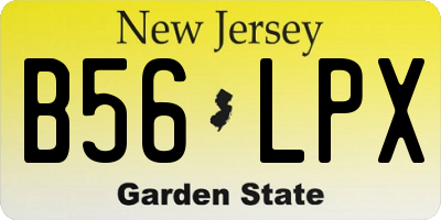 NJ license plate B56LPX