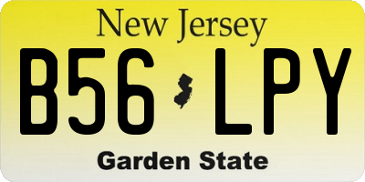 NJ license plate B56LPY