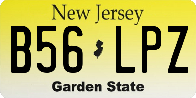 NJ license plate B56LPZ