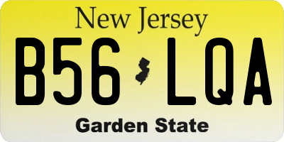 NJ license plate B56LQA