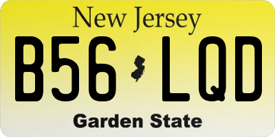 NJ license plate B56LQD
