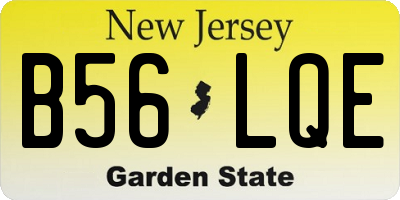 NJ license plate B56LQE