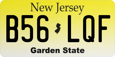 NJ license plate B56LQF