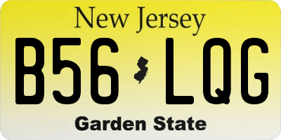 NJ license plate B56LQG