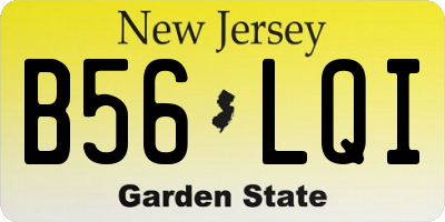 NJ license plate B56LQI