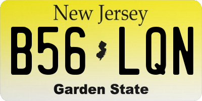 NJ license plate B56LQN