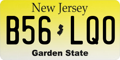 NJ license plate B56LQO