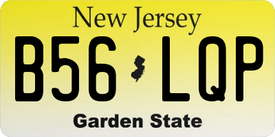 NJ license plate B56LQP
