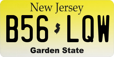 NJ license plate B56LQW