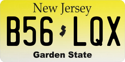 NJ license plate B56LQX