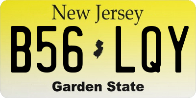 NJ license plate B56LQY