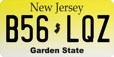 NJ license plate B56LQZ