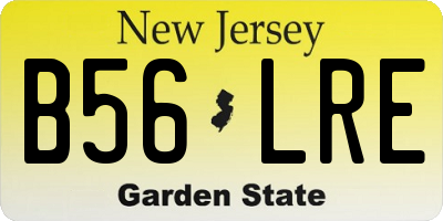 NJ license plate B56LRE
