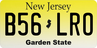 NJ license plate B56LRO