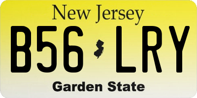 NJ license plate B56LRY