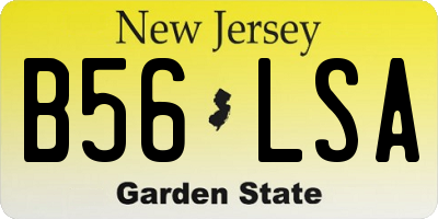 NJ license plate B56LSA