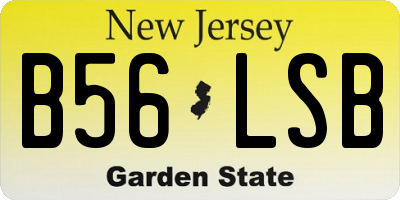 NJ license plate B56LSB