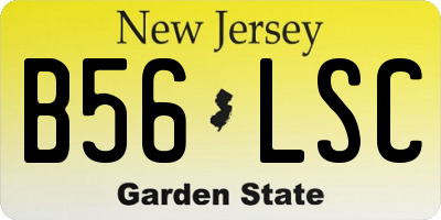 NJ license plate B56LSC