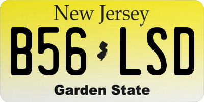 NJ license plate B56LSD