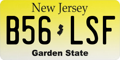 NJ license plate B56LSF
