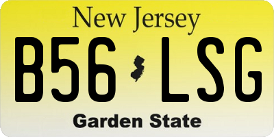 NJ license plate B56LSG
