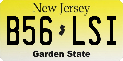 NJ license plate B56LSI