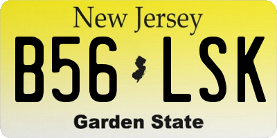 NJ license plate B56LSK