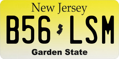 NJ license plate B56LSM