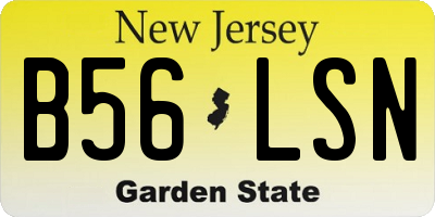 NJ license plate B56LSN