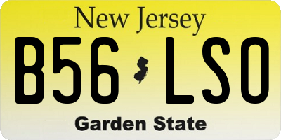 NJ license plate B56LSO